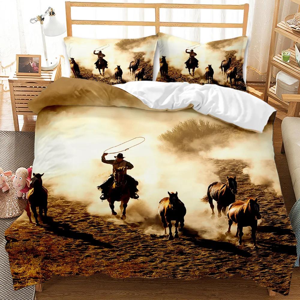 Western Cowboy Duvet Cover Teens Wild West Themed Cowboy Hat and Gun Western Style Double Queen King Size Polyester Qulit Cover
