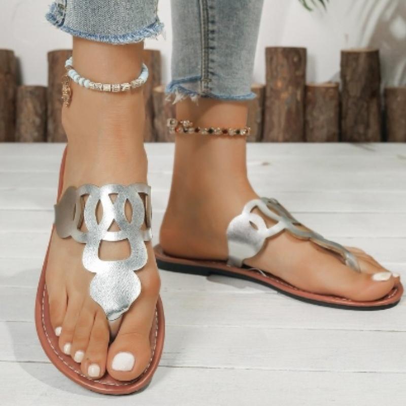 Modestil Flacher Boden Mode Trendige Damen Strandsandalen Outdoor-Bekleidung Rutschfest Outdoor Vielseitige Damen Hausschuhe Zehensandalen Damen