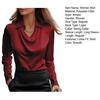 Women Shirt Lapel Swing Collar Long Sleeve Casual Loose Fit Shirt Solid Color Versatile Smooth