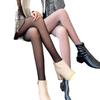 Grey-Black See-Through Base Layer Leggings with Fleece - Women’s Spring/Autumn/Winter Style for Bare Legs Look