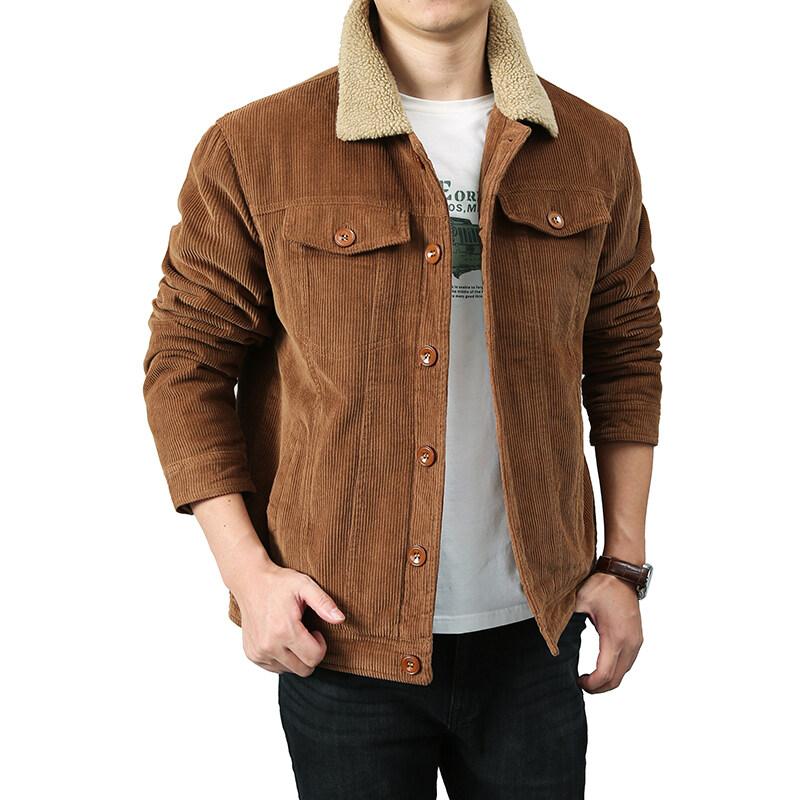 Men's Cotton Jacket Loose Parka Warm Padded Corduroy Short Jacket Winter Jacket Fashion Parkas Casual Plush Outfit Winproof Coat