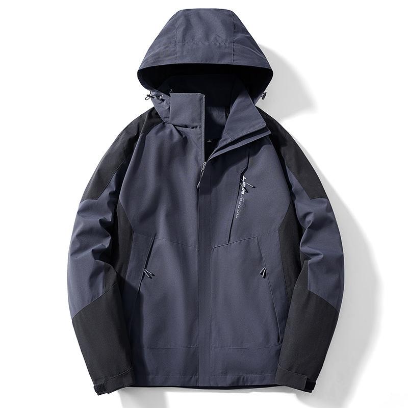 

Японский стиль Весенне-осенняя куртка со съемным капюшоном Студенческая группа Самостоятельное вождение Ветровка Одежда для рыбалки на открытом воздухе Водонепроницаемая одежда 5XL