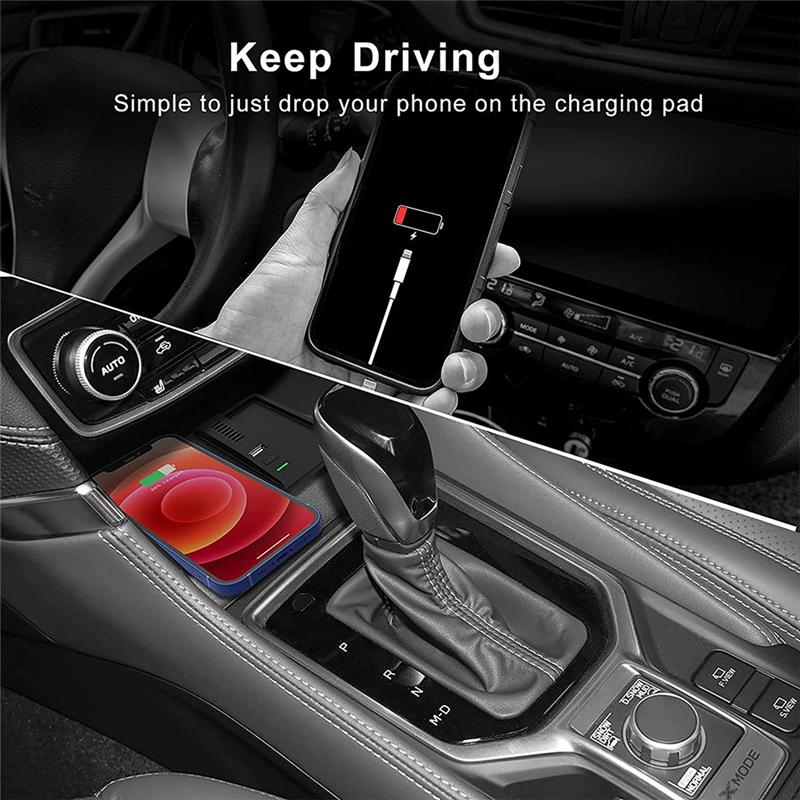 A03E-10W Car Mat Center Console Storage Box Wireless Charger For Subaru Forester - Wireless Charging Pad