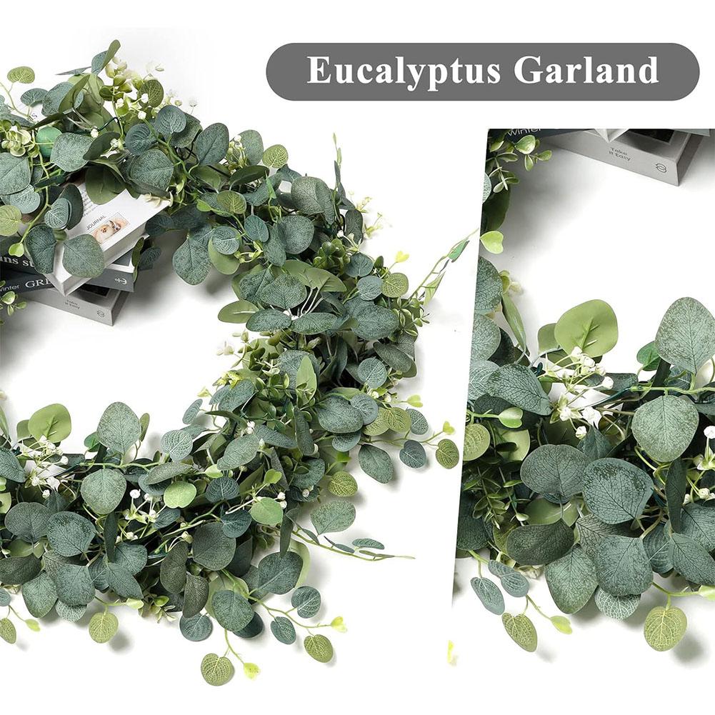 180CM Simulated Eucalyptus Vine Eucalyptus Leaves Long Vine Pendant Wedding Decoration Props Festival Wreath Home Decoration
