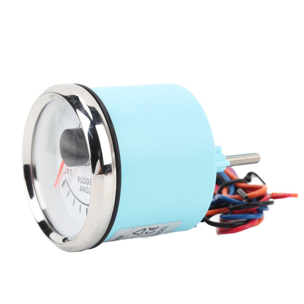 Rudder Angle Indicator Gauge 8 Colors Backlight 52mm Rudder Angle Meter with Sensor for Boats Yachts Speedboats