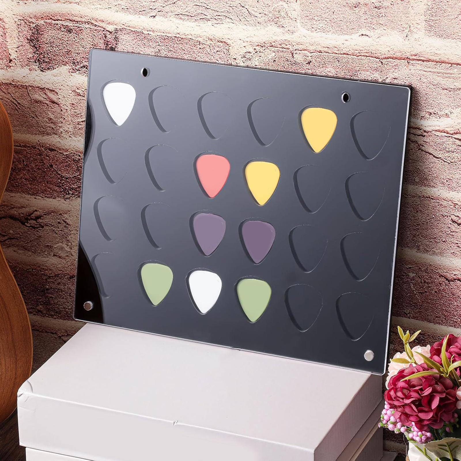 

Decorative Acrylic Display Stand for Guitar Picks, 24 Slots, Ideal Furniture, Desk, Dresser Or чорний