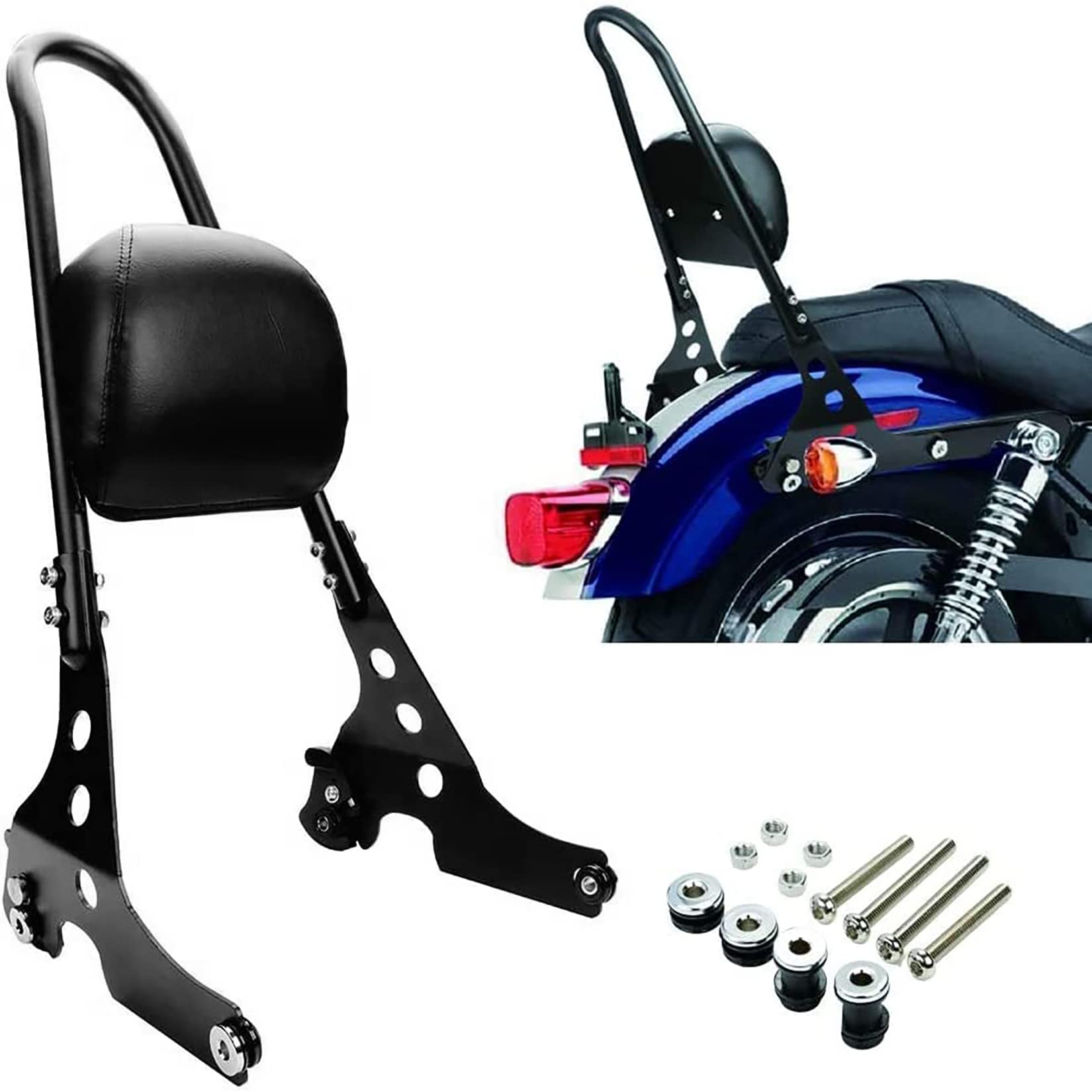 

Davidson Sportster 1200 883 Sissy Bar with Backrest and Pad, Compatible with Sportster XL883, XLH883, XL1200, and XLH1200 (2004-2023)