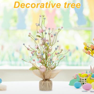 Easter Eggs Tree LED Desktop Decoration with LED Lights Ornaments For Festival Party Wedding Home Happy Easter Decoration 2025