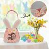 Easter Tote Bag Basket Bunny Decoration Storage Bag, Easter Bunny Basket Reusable Shopping Bag