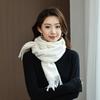 Winter wool simple and versatile scarf solid color women's autumn and winter warm fashion temperament wool shawl