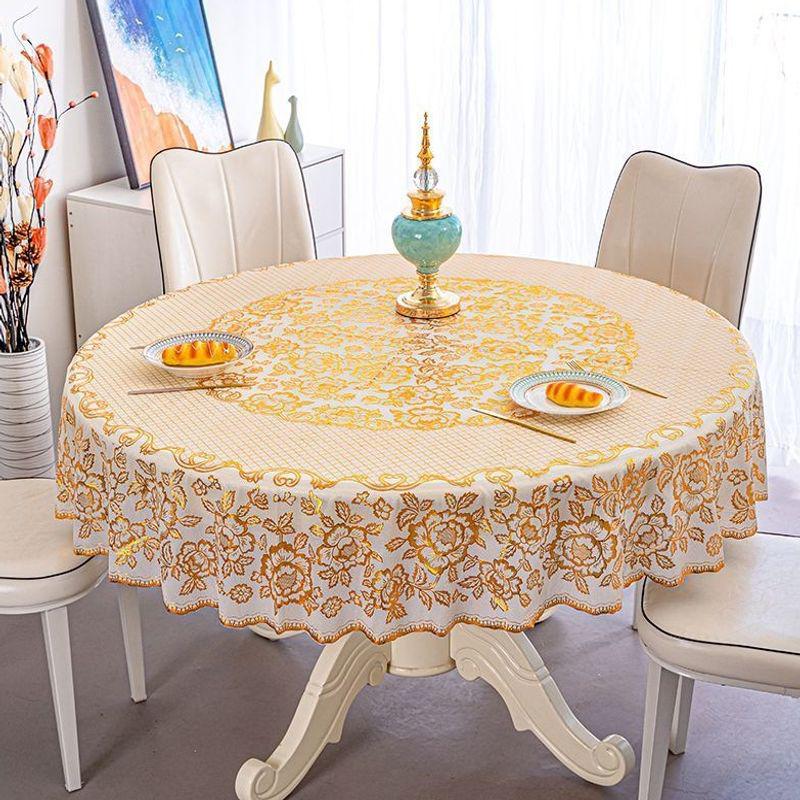 Large Wash-Free Round Tablecloth for Dining and Hotel Use - New Year Boutique Edition