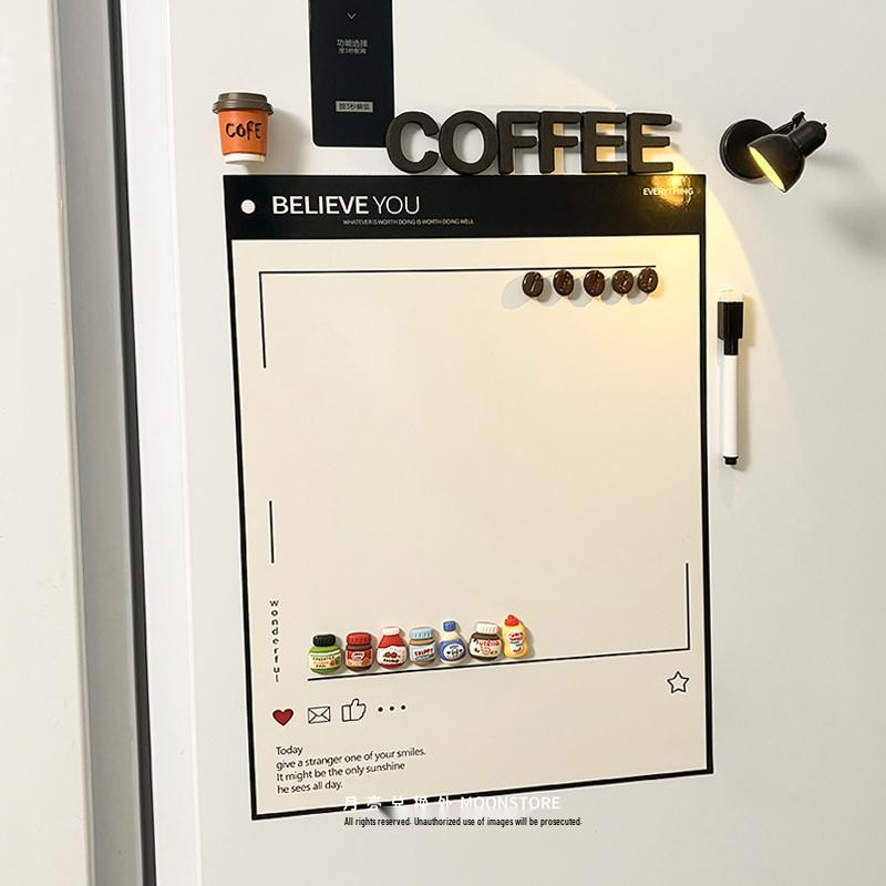 Placă Memo Magnetică Ștergibilă pentru Frigider - Decorare Placă Mesaje și Memento pentru Ușa Magnetică