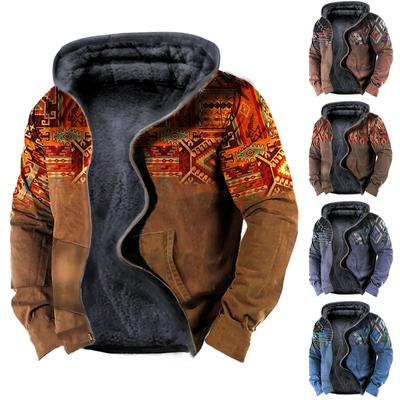 Men's Casual Camouflage Sports Sweatshirt Long Sleeve Zipper Hooded Jacket Coat