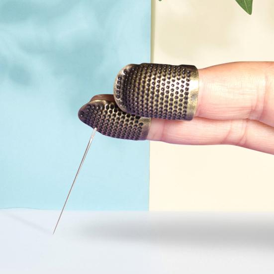 Sewing Thimble Adjustable Solid Anti-rust Sewing Thimble Finger Protector for Needlework