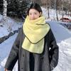 Soft Lock Edge Winter Scarf Solid Color Women Warmer Scarf Shawl Long Thickened Neckscarf  Couple