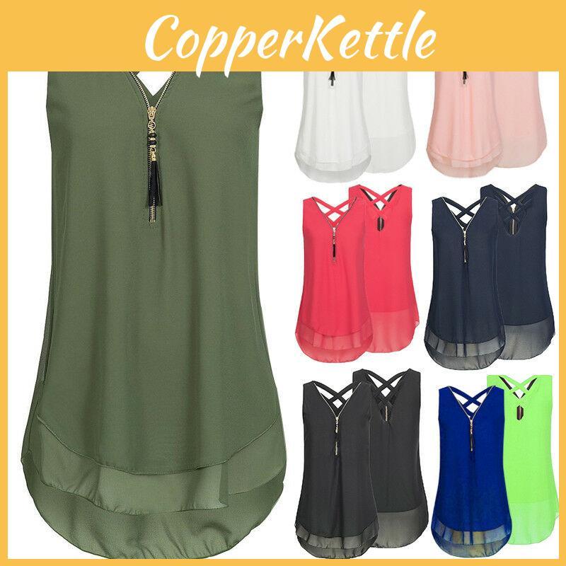 Stylish Women Sleeveless Vest With Cross Back Design And Convenient Front Zipper For Plus Sizes