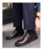 Warrior Men's Genuine Leather Slip-On Formal Shoes for Middle-Aged and Elderly - Non-Slip Casual Spring/Autumn Footwear