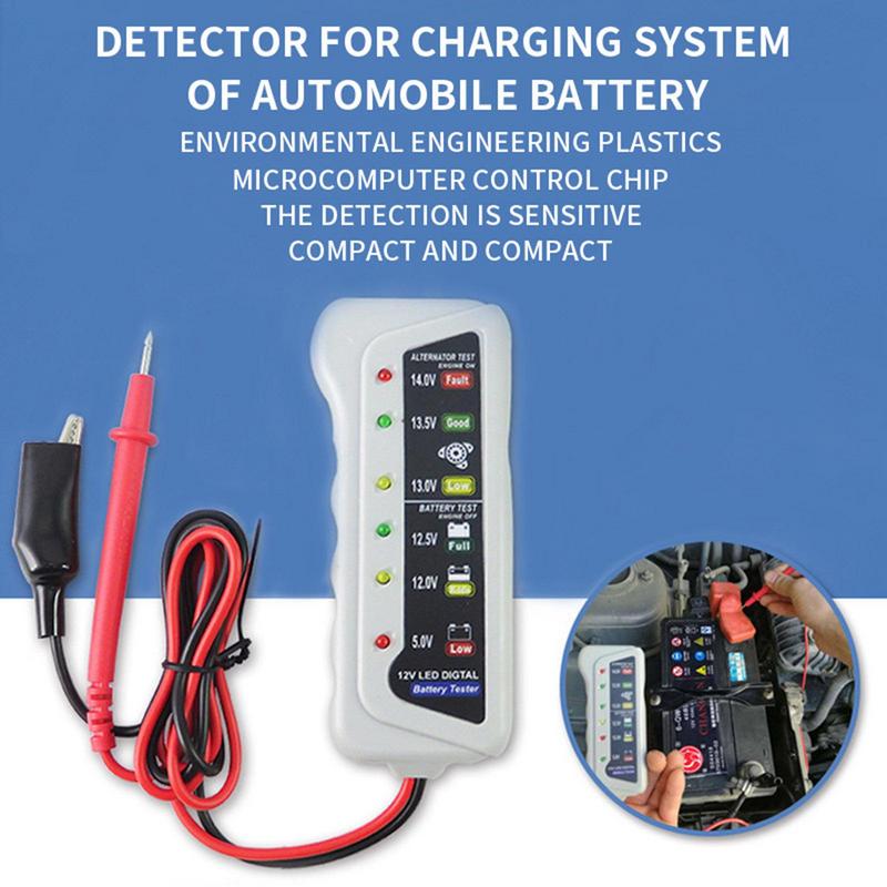 Car Battery Checker Charging Cranking System Analyzer 12V Car Battery Load Tester On Cranking Charging Systems With LED Display