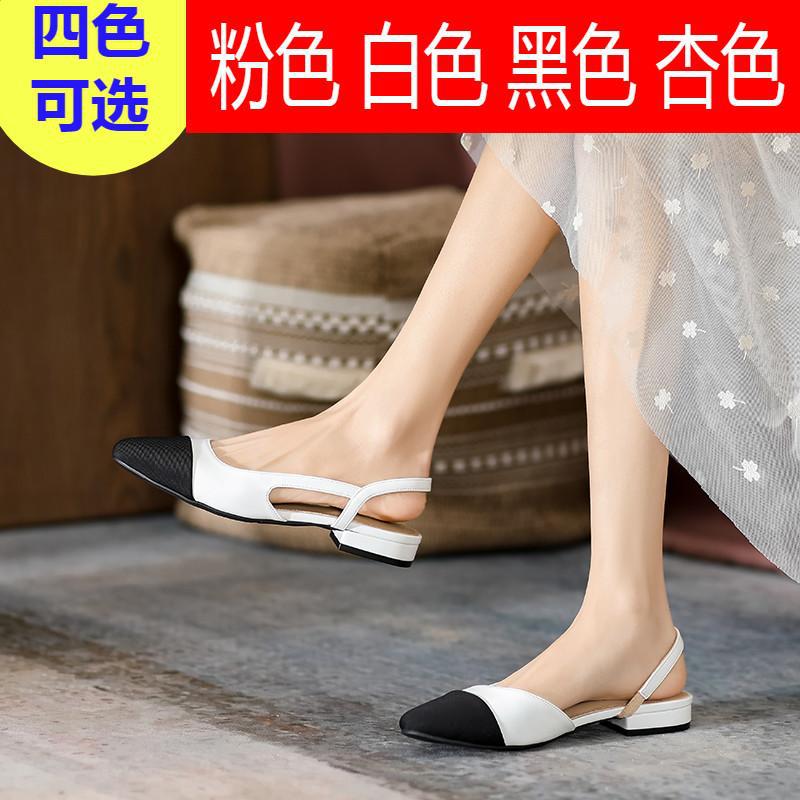 Fashion All-Match High Heel Sandal for Women Shoes Closed Toe Large Size High-heeled Multicolored Flat Block Girls Big Mixed Colors