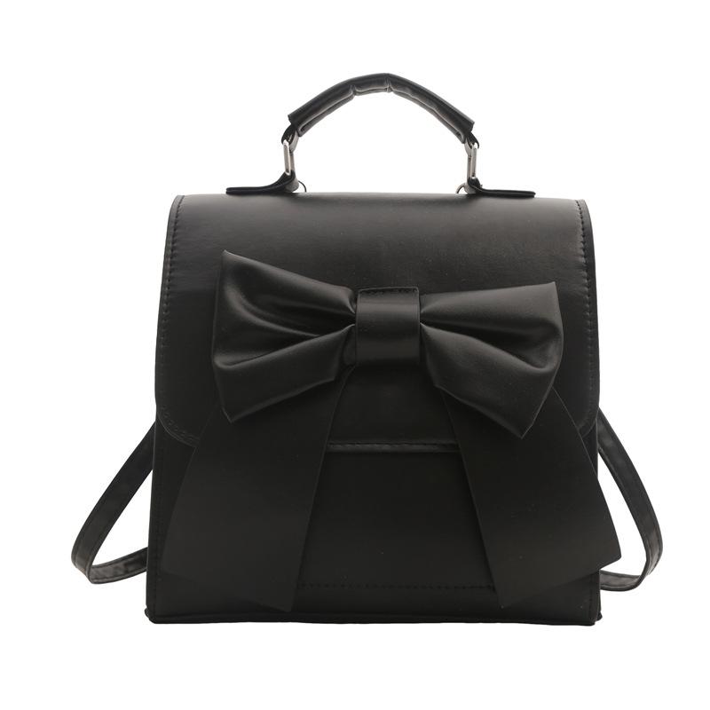 

Рюкзак Niche Texture Bow для женщин 2024 года, новый иностранный стиль, простая переносная сумка через плечо чёрный