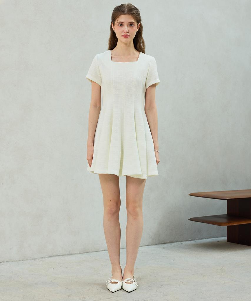 Alikim Lani Tweed Dress / White