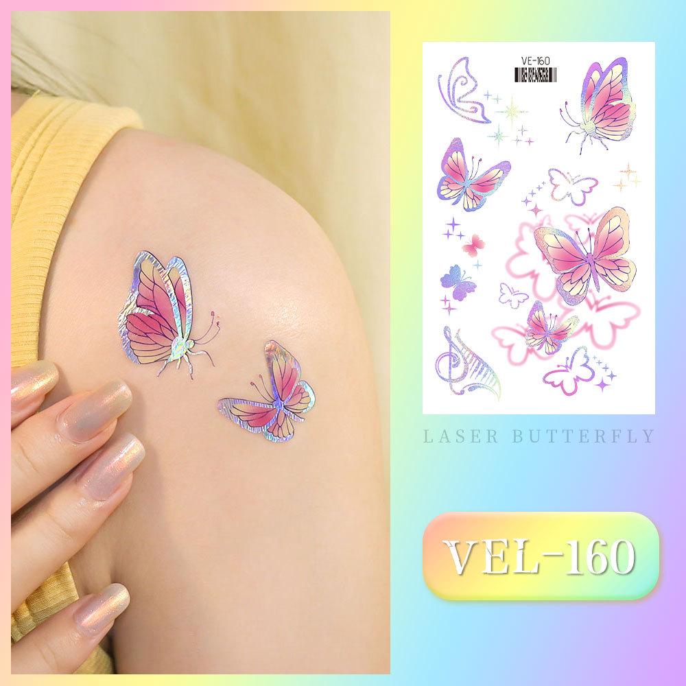Waterproof Kids' Cartoon Tattoo Stickers: Princess, Butterfly & Mermaid Series