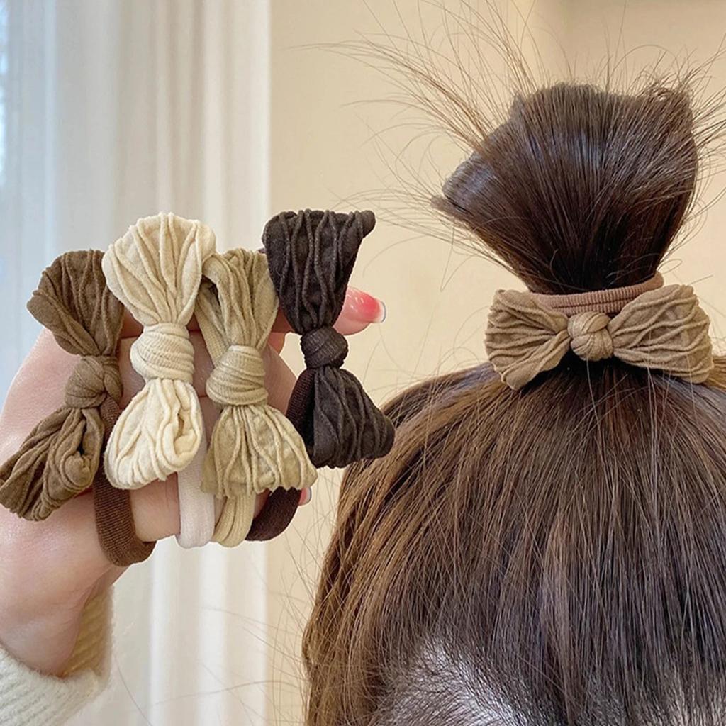 10Pcs Bow Hair Scrunchies, Casual & Simple Daily Accessories,Woman Head Accessories, Woman Hair Accessories Hair Ties Piece