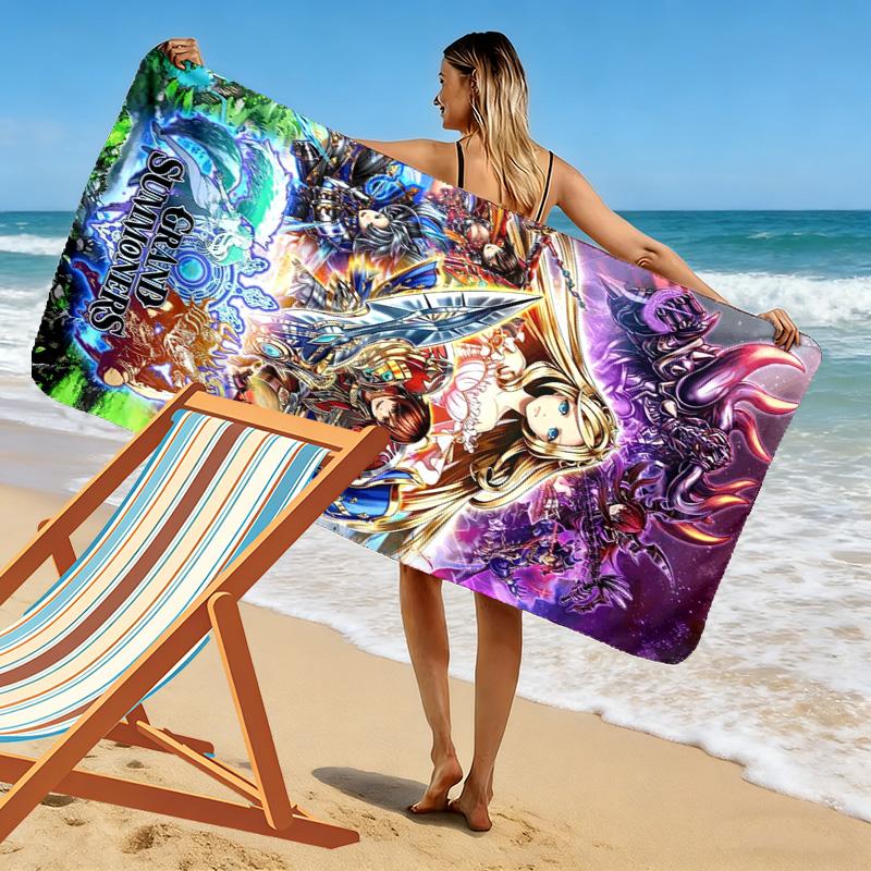 Grand Summoners Print Beach Towel, Large Soft Quick Dry Towel for Beach Camping Swimming