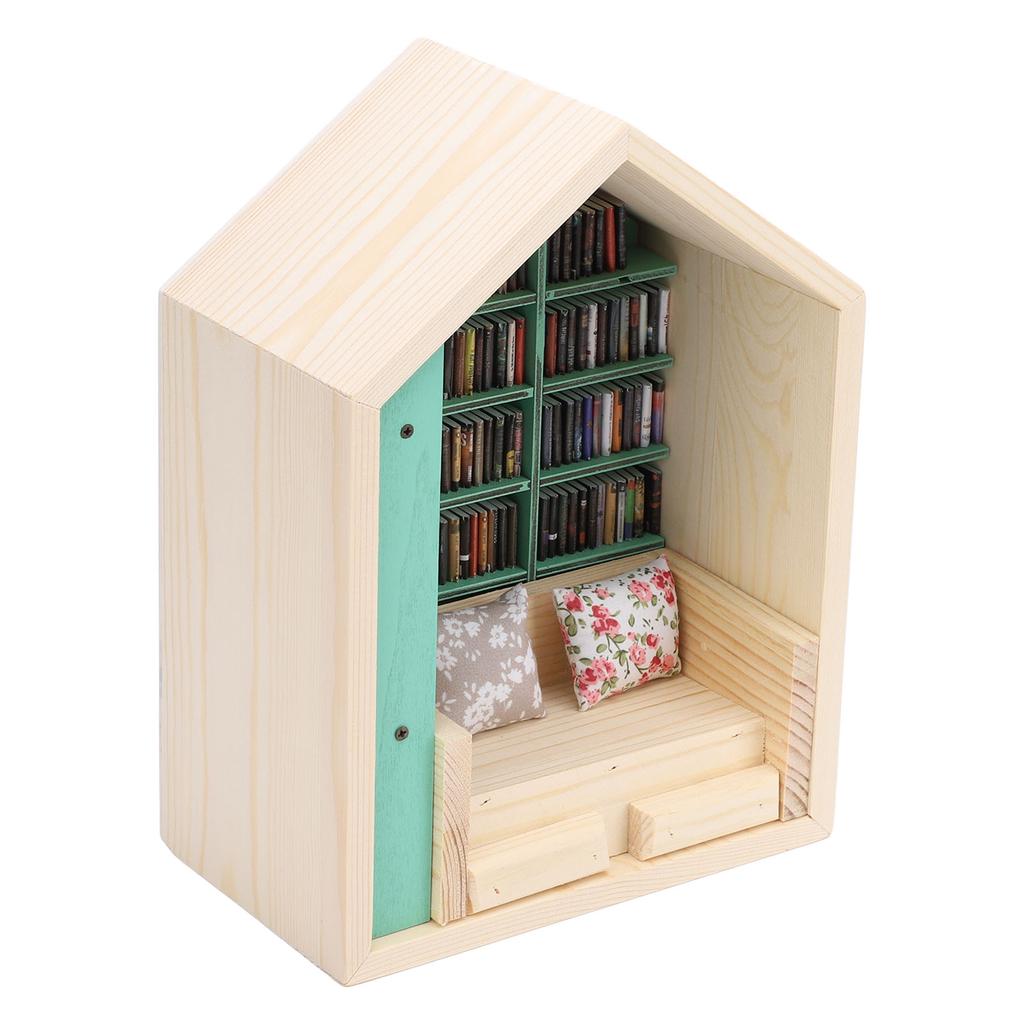 Bookshelf Mini House Kit Wooden Decorative Exquisite Cute Long Life Tiny House Kit for Bedroom Study