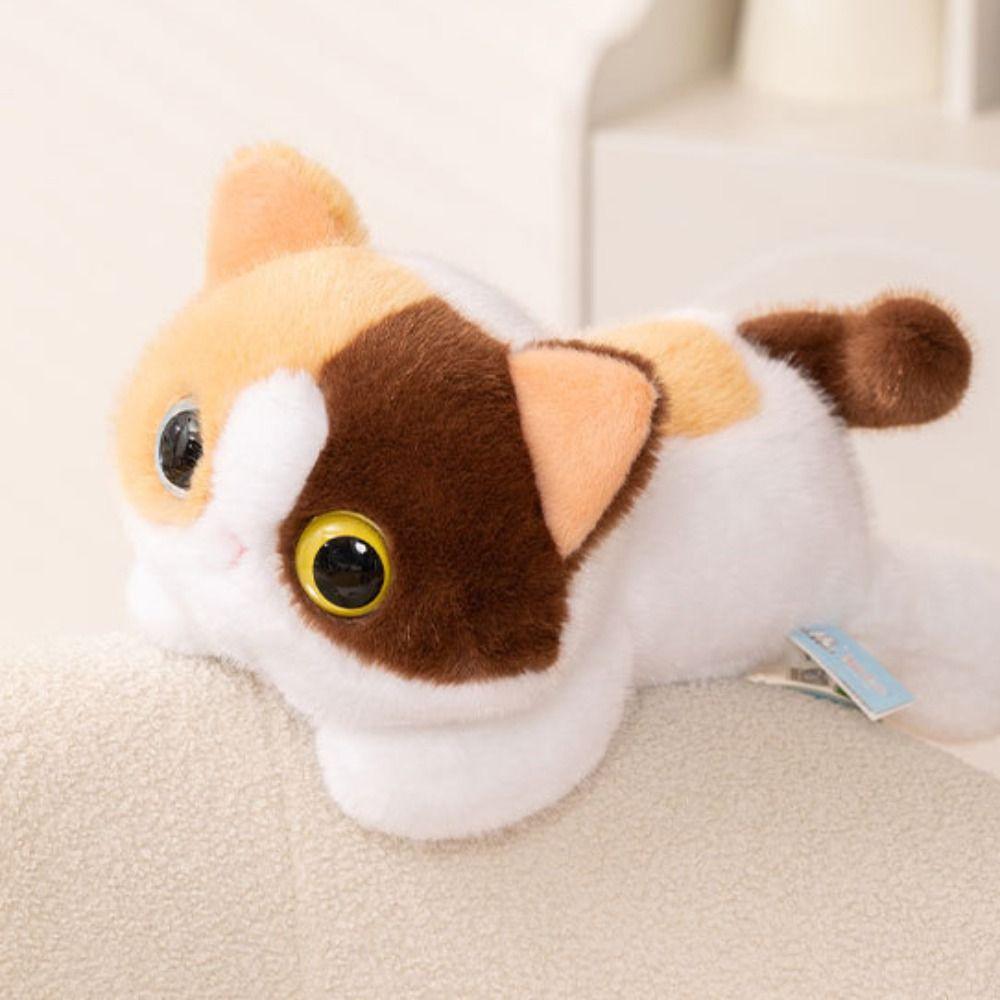 Soft Big Eyes Cat Plush Toy Cute Siamese Cat  Plush Doll Simulation Cat Plush Doll  Home Decoration