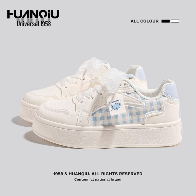 Women s Plaid Lace-Up Platform Sneakers 36