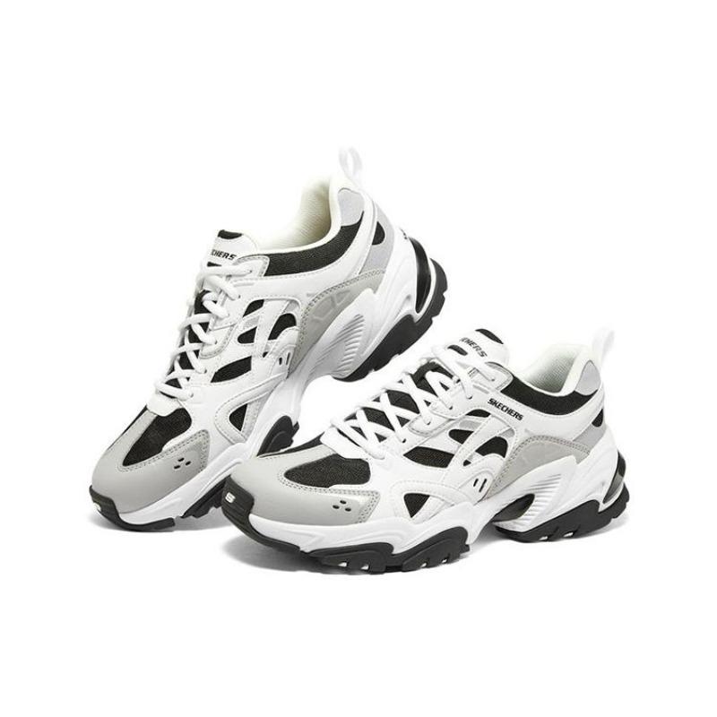 Skechers Stamina V2 Men Fabric Leather Low Top Casual Shoes White Black 894127-WBK