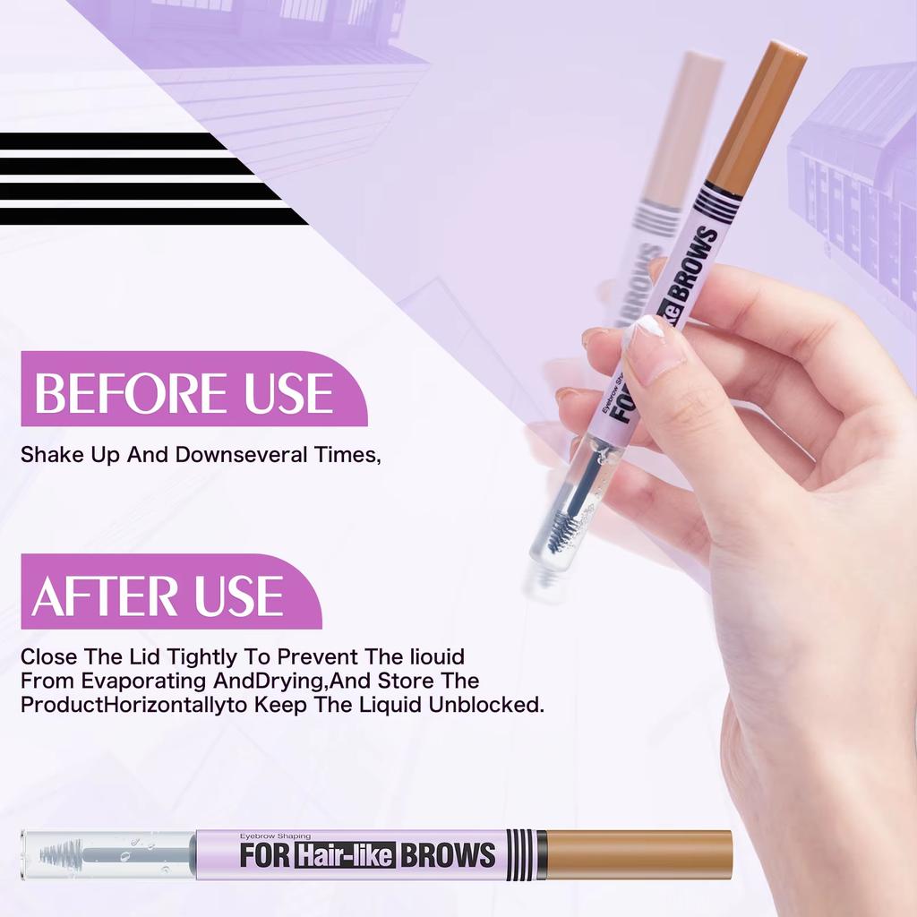 Waterproof Eyebrow Pencil 2in1 Liquid Gel Pen Long Lasting Cream Makeup Kit Four Claw Double End Natural Eyebrow Pencil