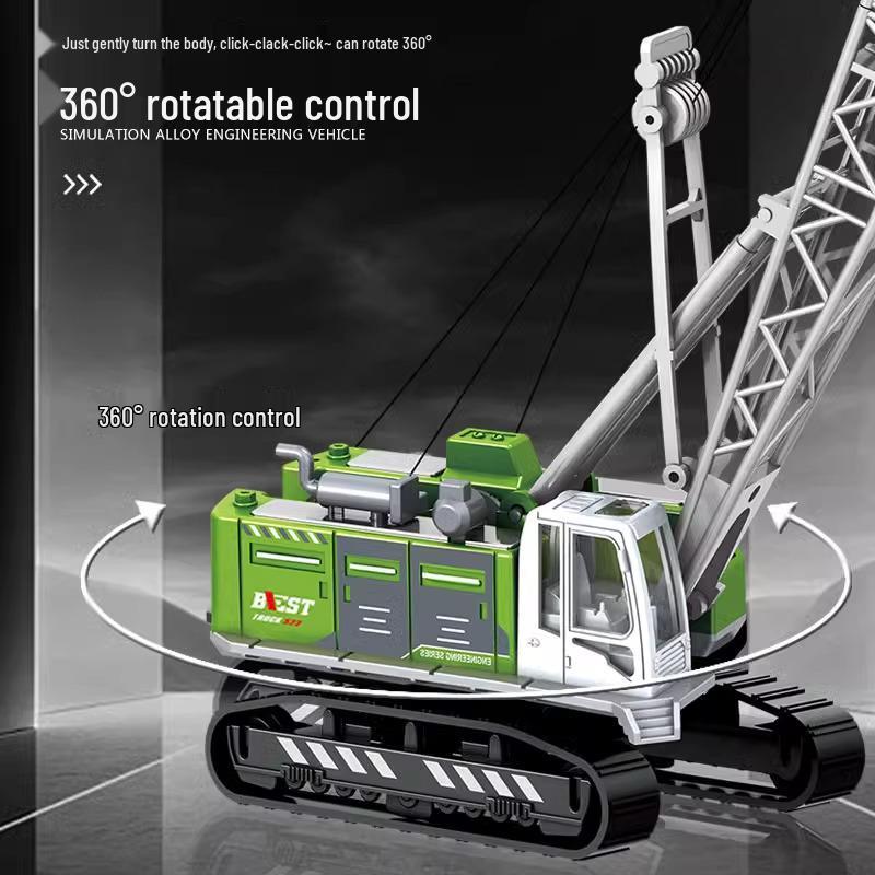 Children's Alloy Construction Vehicle Set: Excavator, Snowplow, Crane, Mixer Truck Simulation Toys