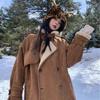 Fur Integrated Imitation Suede Lamb Wool Coat Women's New Winter Thickened Warm Knee Long Coat