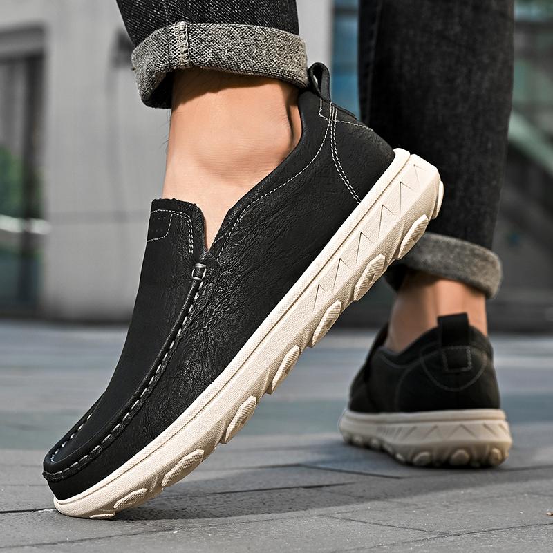 Lightweight Penny Loafers Men Casual Shoes Leather Dress Shoes Slip-on Sneaker Flats Classic Man Moccasins Mens Driving Shoes