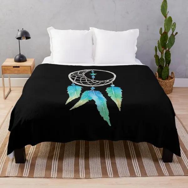Colorful Dreamcatcher Bohemian Super Soft Fleece Throw Blanket Lightweight All Season Warm King Queen Size Blanket Lightweight