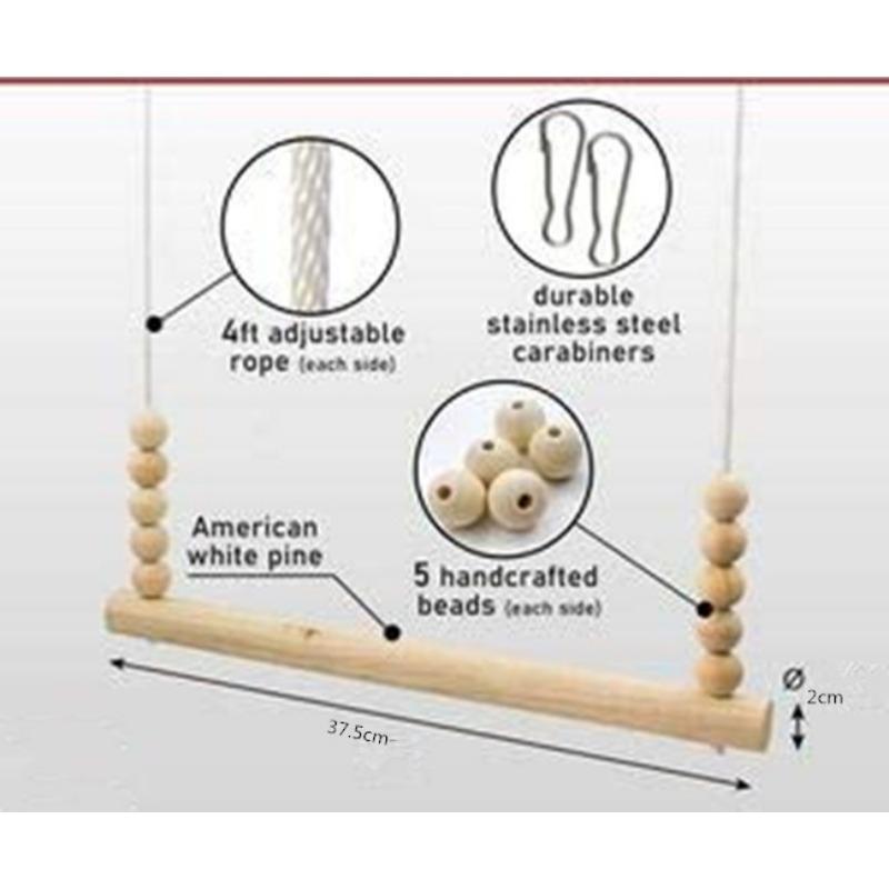 Chicken Swing Chicken Stand Parrot Suspension Bridge Pet Bird Toy Habitat Solid Wood Rooster Toy