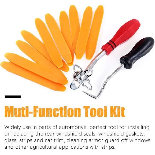 12 Piece Windshield Tallation Tools Kit, 10 Piece Stick Setting Tool, 1 Piece Offset Windshield Talling Tool, 1 Piece Cotter Pin Puller For Talling