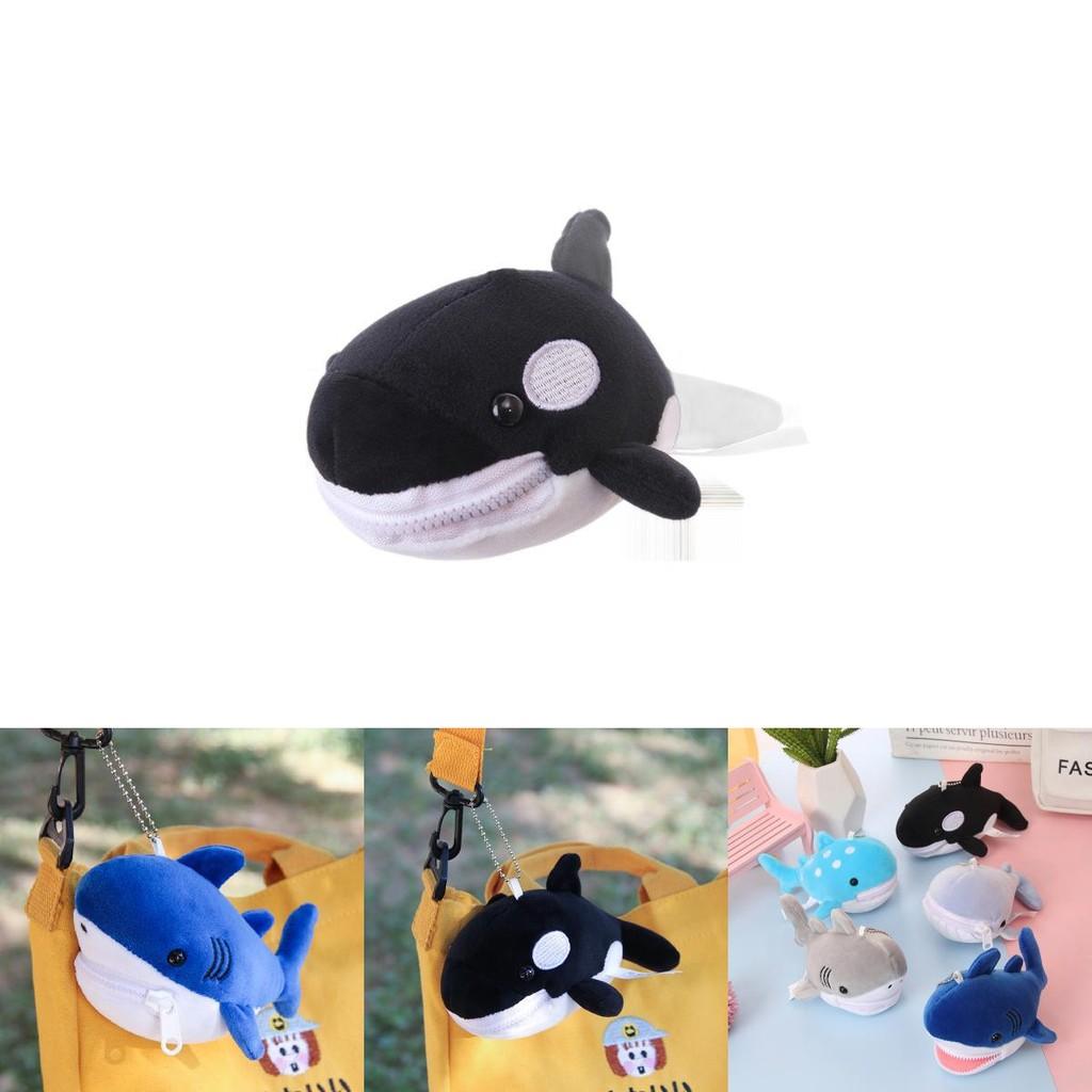 Cute Shark Blue Whale Orcinus Orca Plush Doll Pendant Wallet For Kids And Collectors