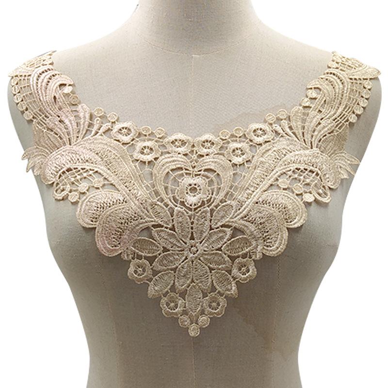 Fashion Retro Water-soluble Lace Collar Polyester Lace Corsage Piece Hollow Fake Collar DIY Accessories