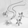 Europe and America is cold wind alloy flower pendant necklace, French retro fashion earrings ring
