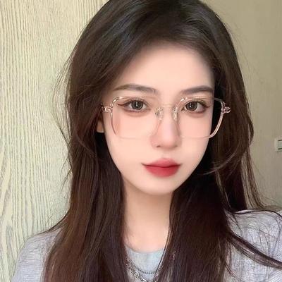 Anti-Blue High Definition Flat Glasses Women'S Big Face Thin Noble Elegant Korean Version Myopia Glasses Frame Frame