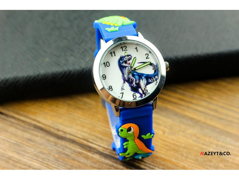 Children's 3D Dinosaur Silicone Watch - Cute Cartoon Animal Gift for Students