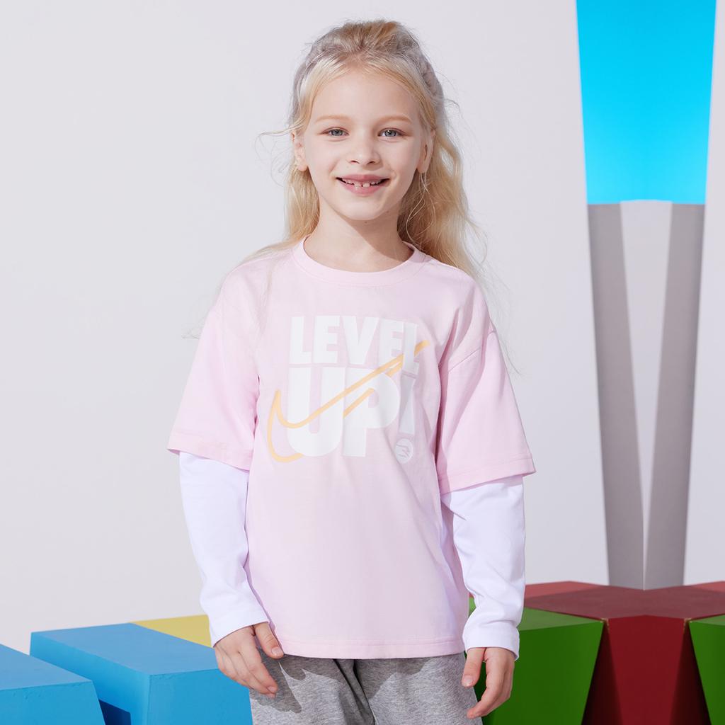 Nike Casual Sports Suit Comfortable Soft Simple Elegant Kids Suit Cherry-Blossom-Pink N32432267GS-005