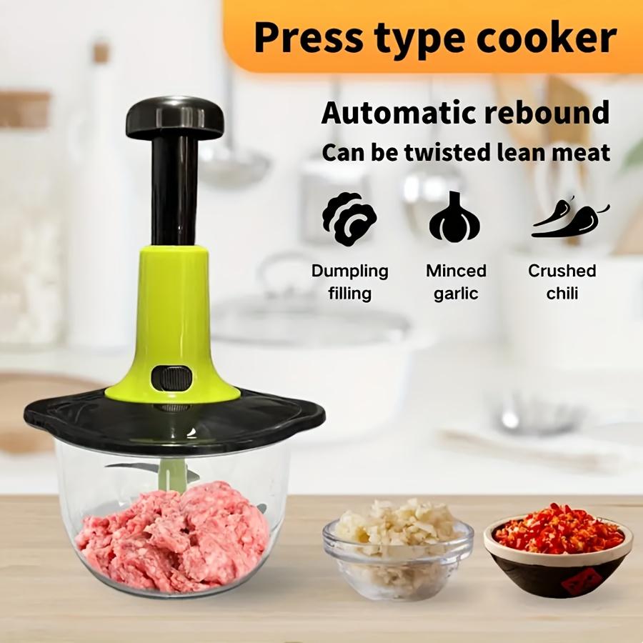 Multifunctional Manual Food Processor with Blade Guard Easy Clean Ergonomic Handle Ideal for Vegetables Garlic Meat Kitchen Tool