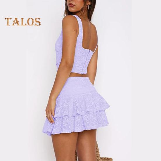 Mini saia de renda sexy com babados na bainha, cintura baixa, plissada, saia curta fluida, cor sólida, saia de bolo com várias camadas, uso diário