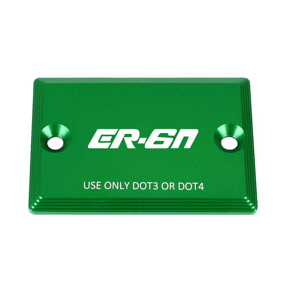 Motorcycle FOR KAWASAKI ER-6n ER6N 2006 2007 2008 CNC Aluminum Front Clutch Brake Fluid Cylinder Master Reservoir Tank Cover Cap GREEN ER6N LOGO