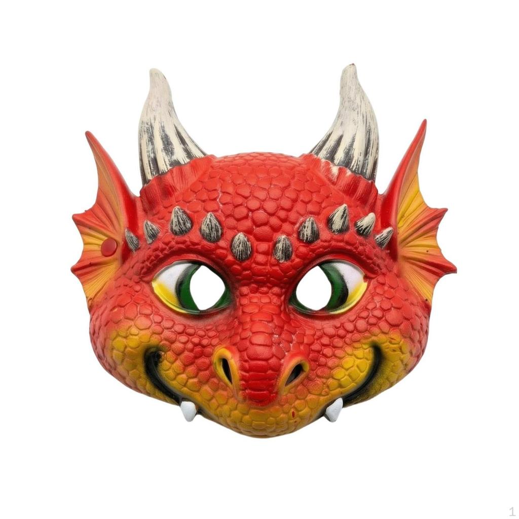 Horned Mythical Headpiece Red with Protrusions 3D for Cosplayers, Adults,