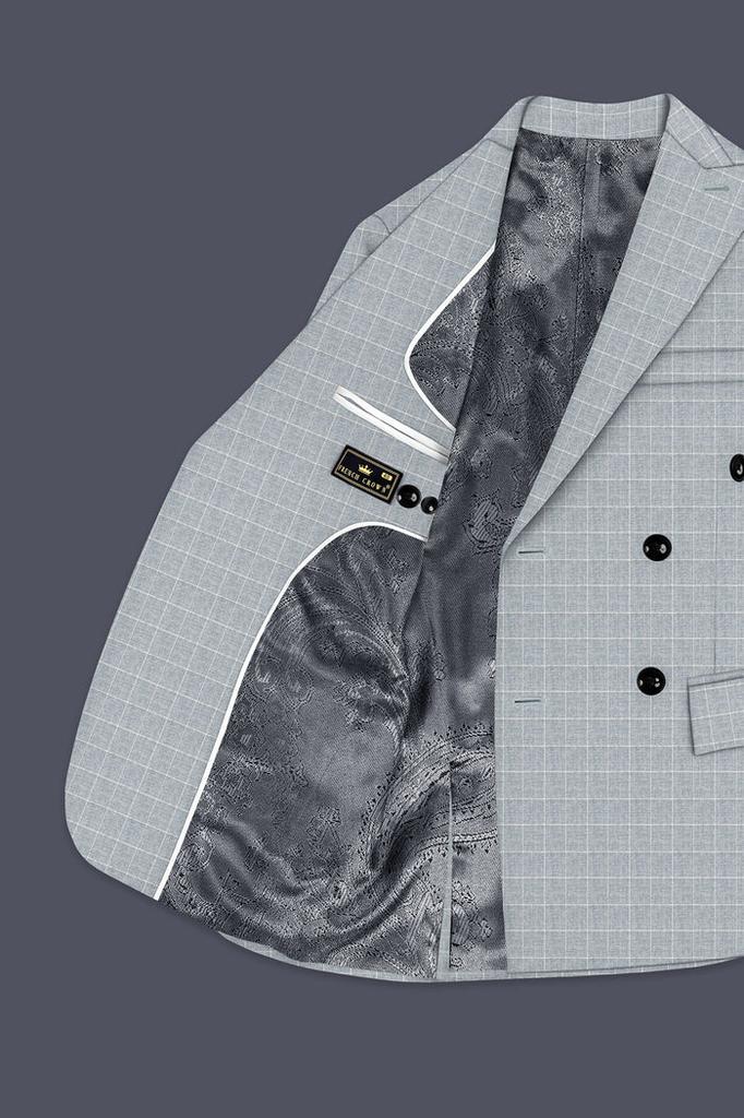 Hurricane Gray Windowpane Double Breasted Blazer